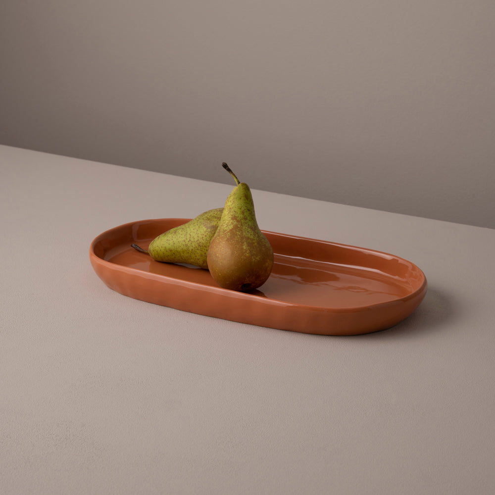 Anvil Hammered Serving Platter, Sienna