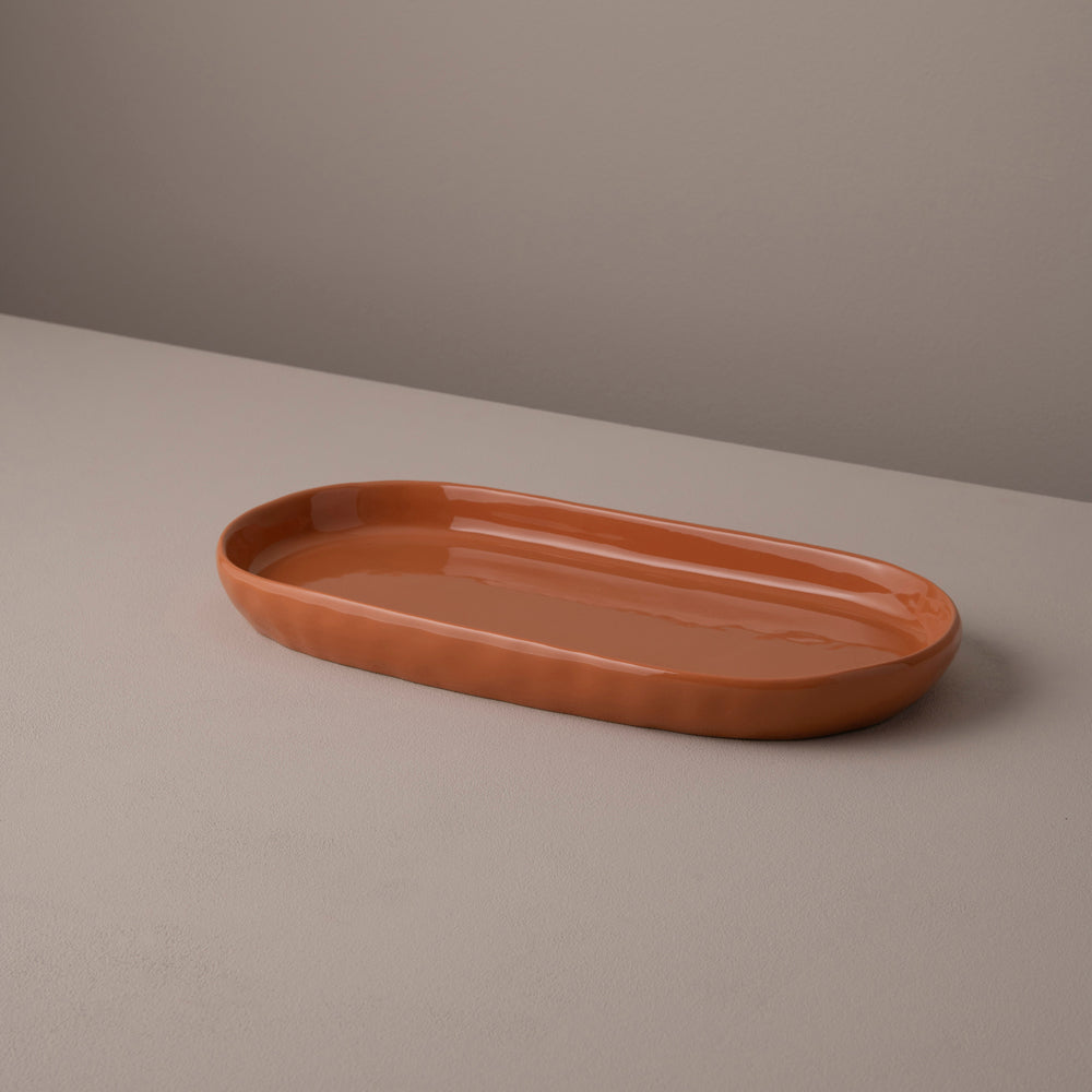 Anvil Hammered Serving Platter, Sienna