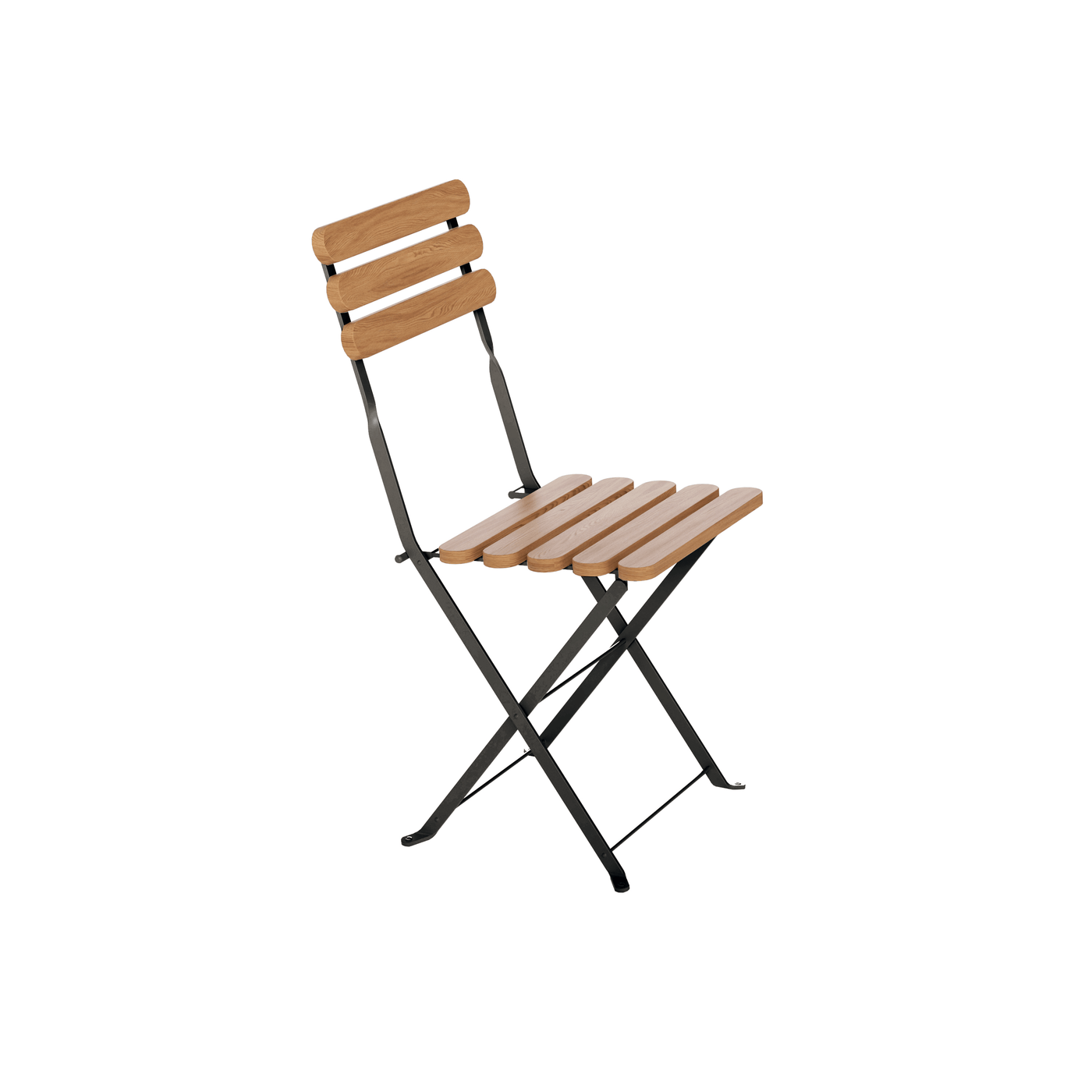 Bistro Metal Foldable Garden Chairs, Black (Set of 2)