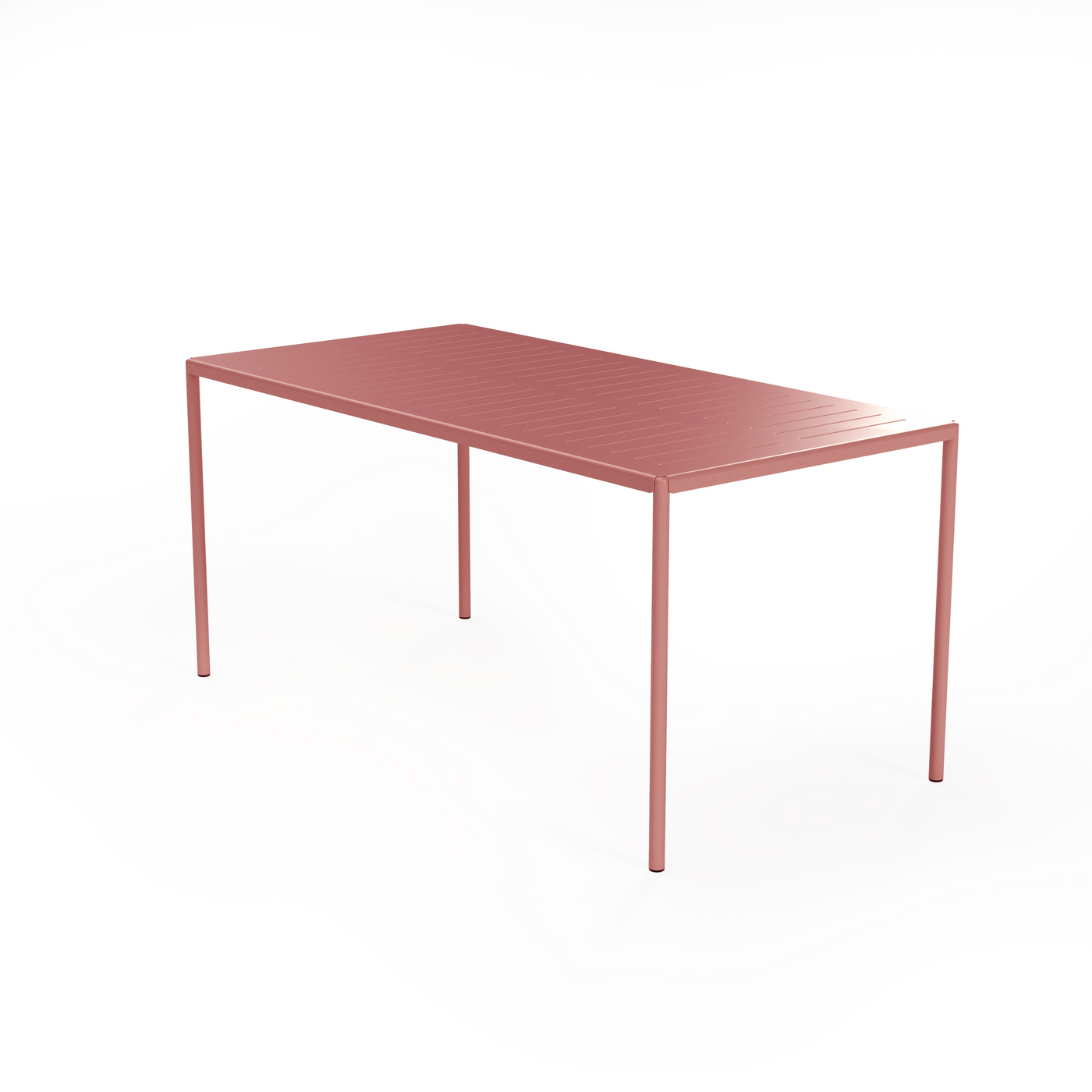 Frame Metal Garden Table, 6 Seater, Berry Red