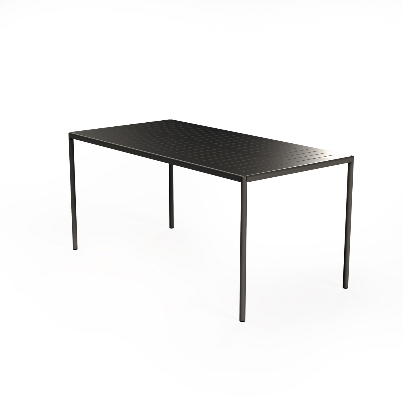 Frame Metal Garden Table, 6 Seater, Black