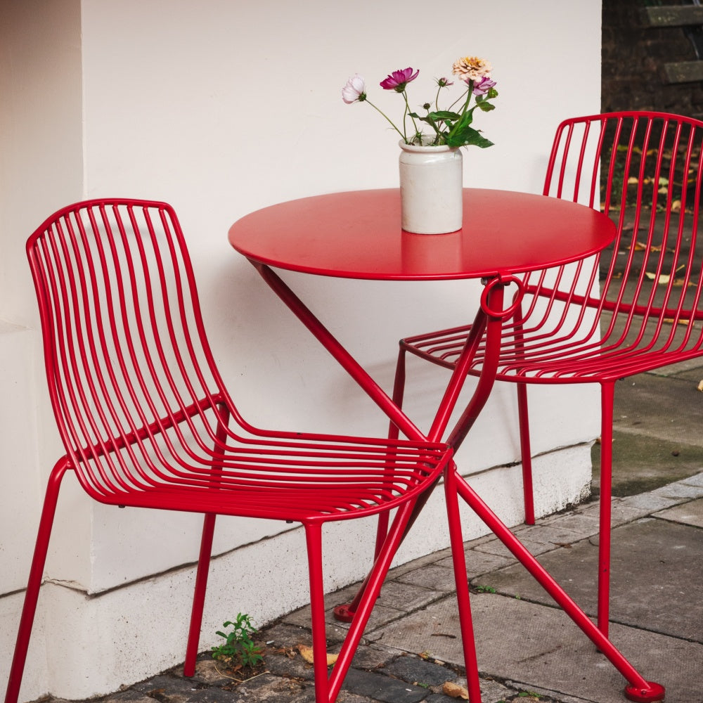 Frame Stackable Metal Garden Chairs, (Set of 2)