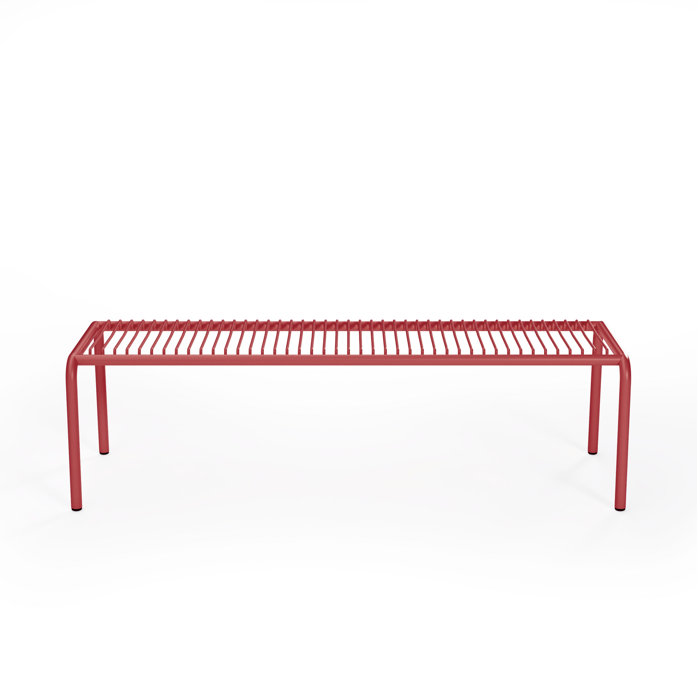Frame Metal Garden Bench, 3 Seater, Berry Red
