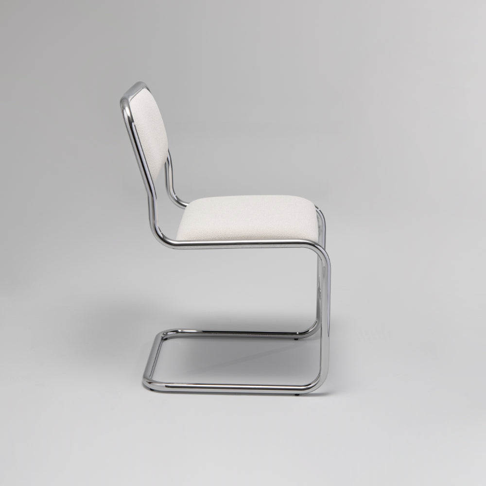 Loop Dining Chairs (Set of 2) Chrome / Stone