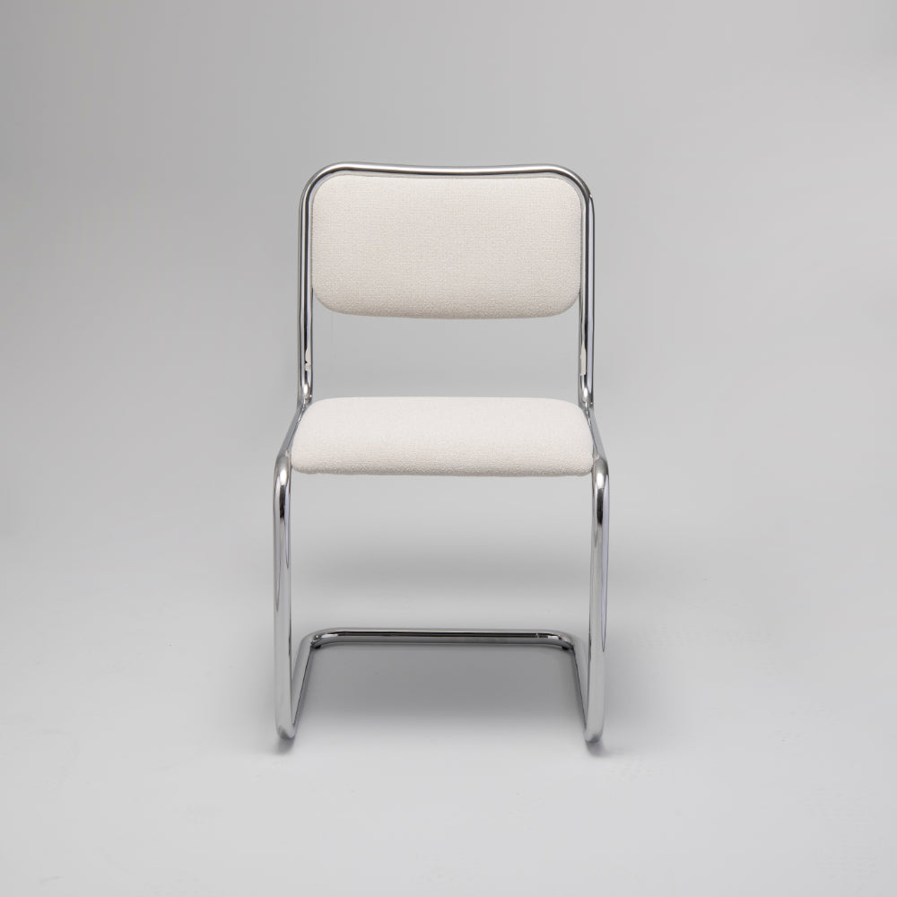 Loop Dining Chairs (Set of 2) Chrome / Stone