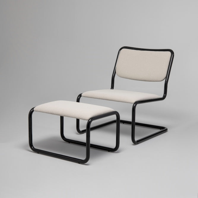 Loop Ottoman Black Gloss / Stone