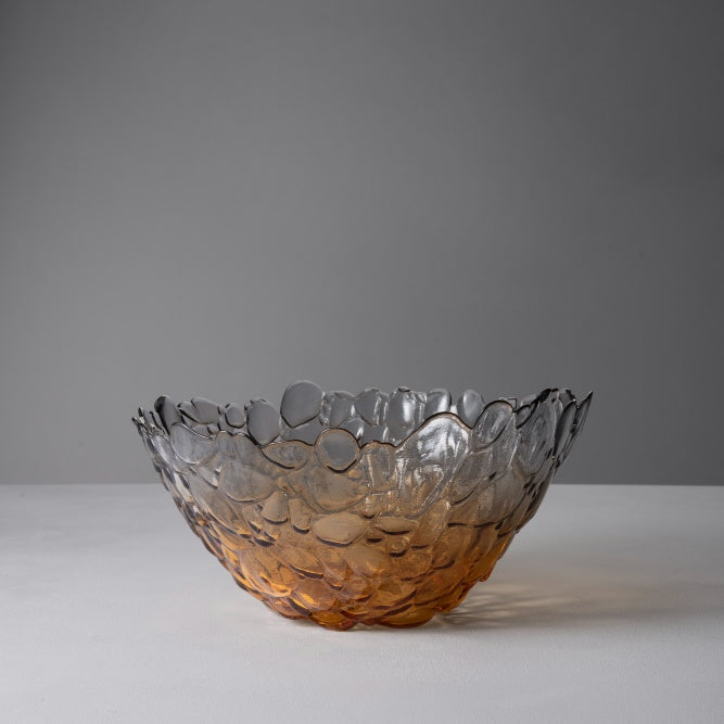 Bombolla Glass Decorative Bowl Set of 3, Amber