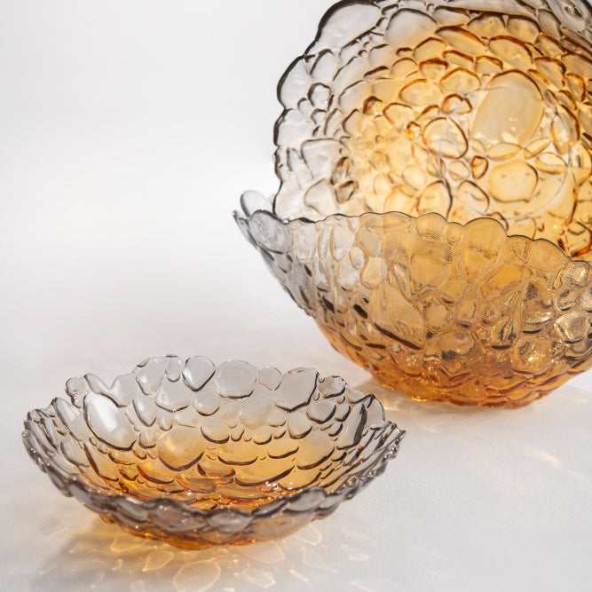 Bombolla Glass Decorative Bowl Set of 3, Amber
