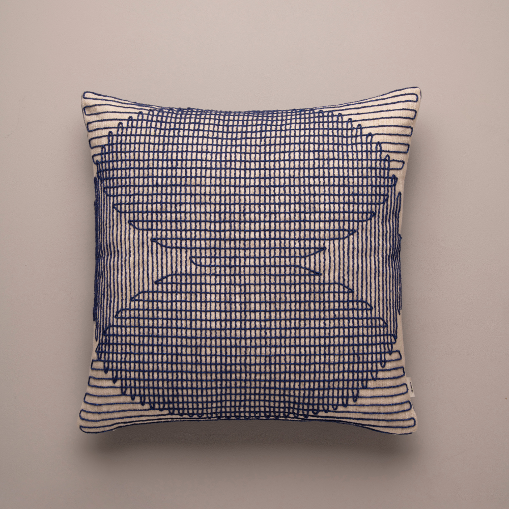 Hatch Stitched Square Cushion