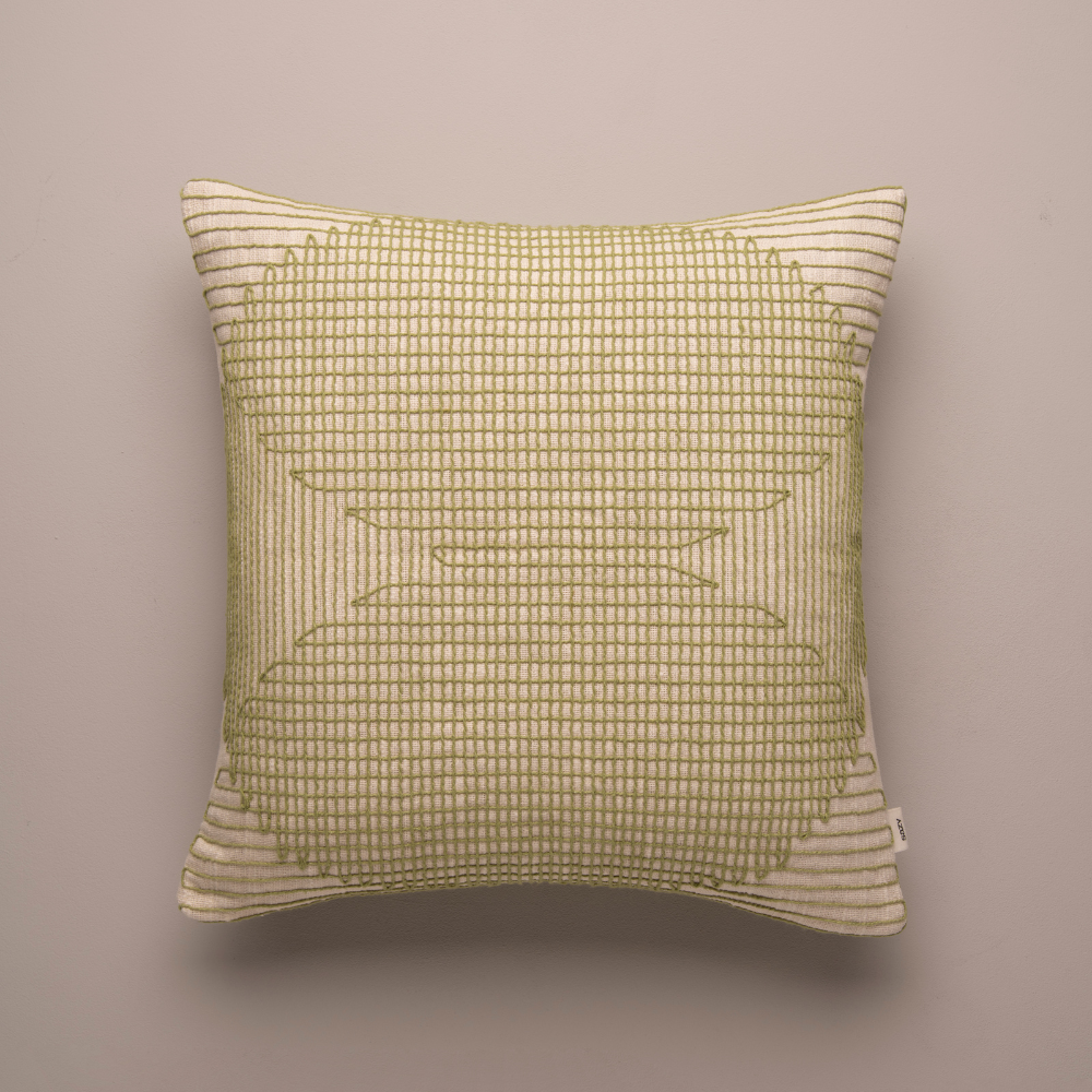 Hatch Stitched Square Cushion