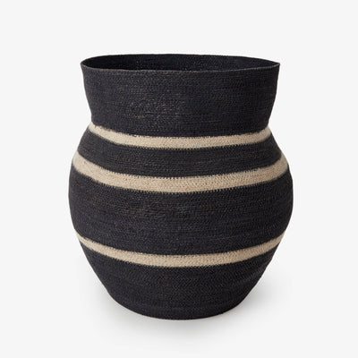 Circo Striped Basket, Black - Natural - 2