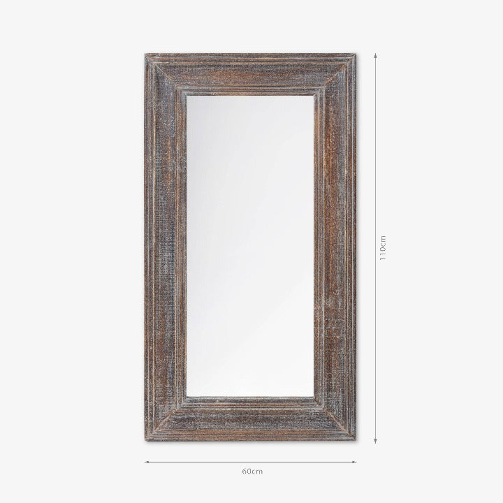 Lui Wooden Floor Mirror, Dark Grey, 60x110 cm Mirrors sazy.com