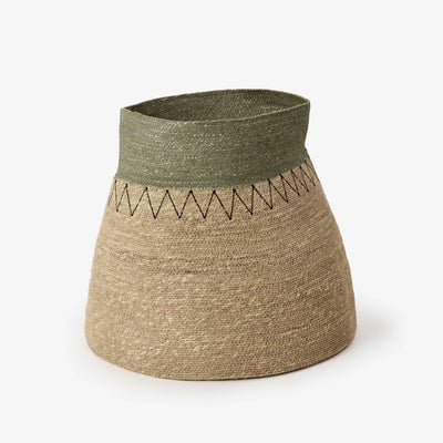 Toffa Basket, Natural - Green Baskets sazy.com