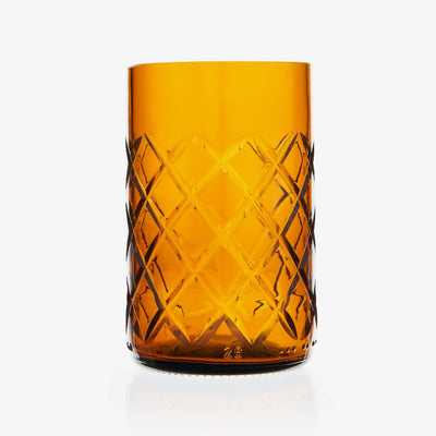 Berbero Set of 6 Diamond Glass Tumblers No.2, Brown, 280 ml - 2