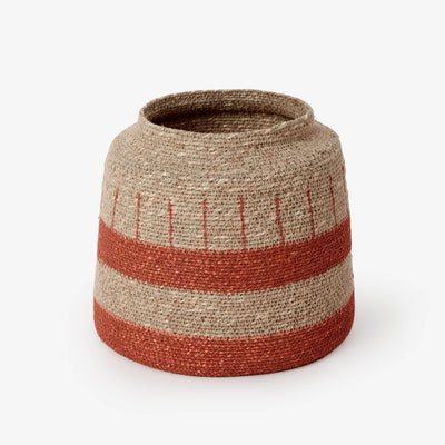 Hiroko Basket, Natural - Red Baskets sazy.com