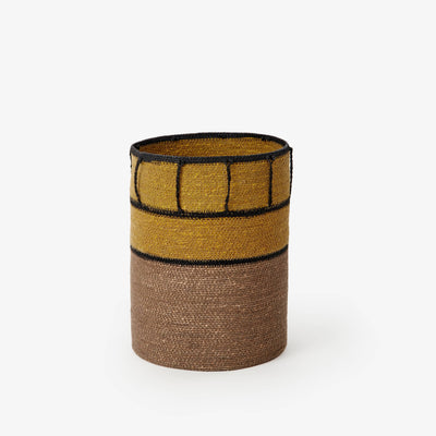 Moe Basket, Yellow - Natural Baskets sazy.com