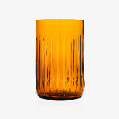 Berbero Set of 6 Striped Glass Tumblers, Brown, 280 ml - 2
