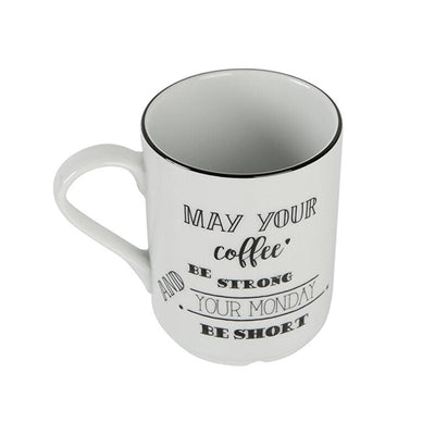Be Happy Mug, Black - White, 345 ml 2