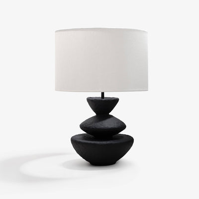Dahlia Papier Mâché Table Lamp, Black 1