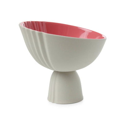 Venus Footed Bowl, Beige - Coral 1