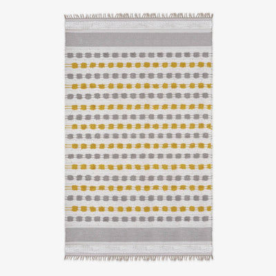 Pinchas Handwoven Tufted Rug, Grey - Mustard, 80x150 cm Modern Rugs sazy.com