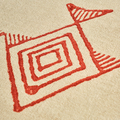 Moana Set of 4 Napkin, Natural - Red, 40x40 cm 2
