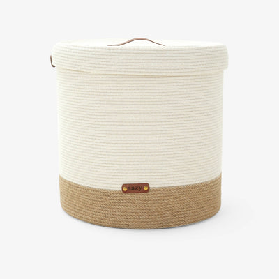 Aidan Basket with Lid, Natural - Cream 2