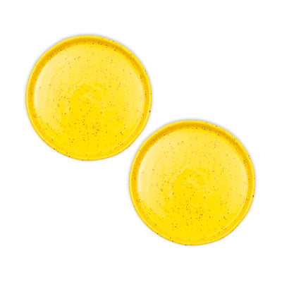 Bubble Set of 2 Handmade Plates, Yellow 1