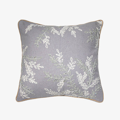 Crewel Stitch Branches On Grey Felt, Grey, 35x50 cm 1
