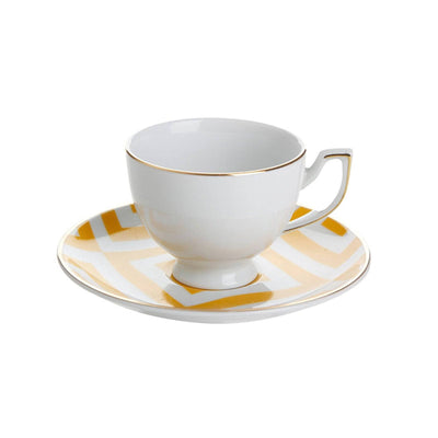 Morocco Set of 6 Tea Cups and Saucers, Yellow, 170 ml 1