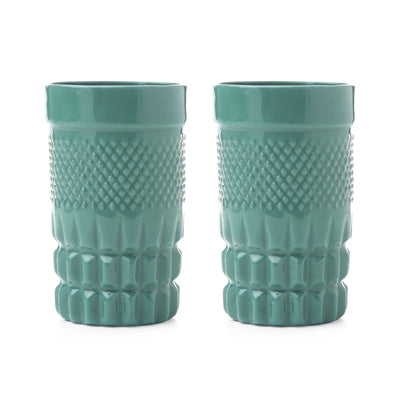 Quartz Set of 2 Handmade Mugs, Green 1