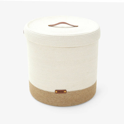 Aidan Basket with Lid, Natural - Cream 1