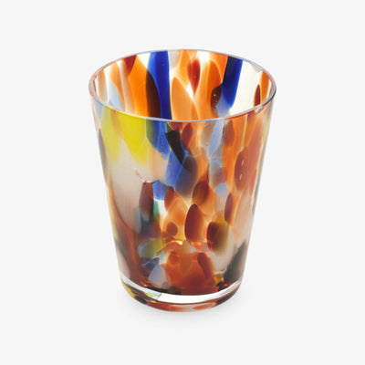 Brillante Hand-blown Vase, Blue - Yellow - Orange - White, M 2