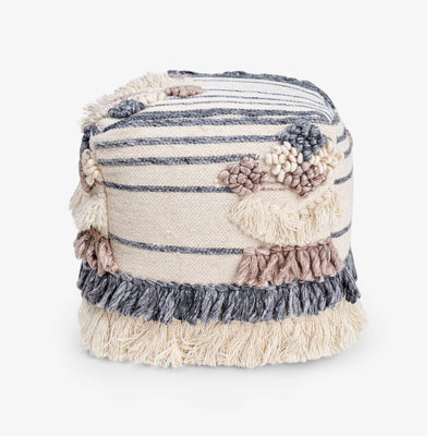 Sena Pouf, Ivory - Smoked 1