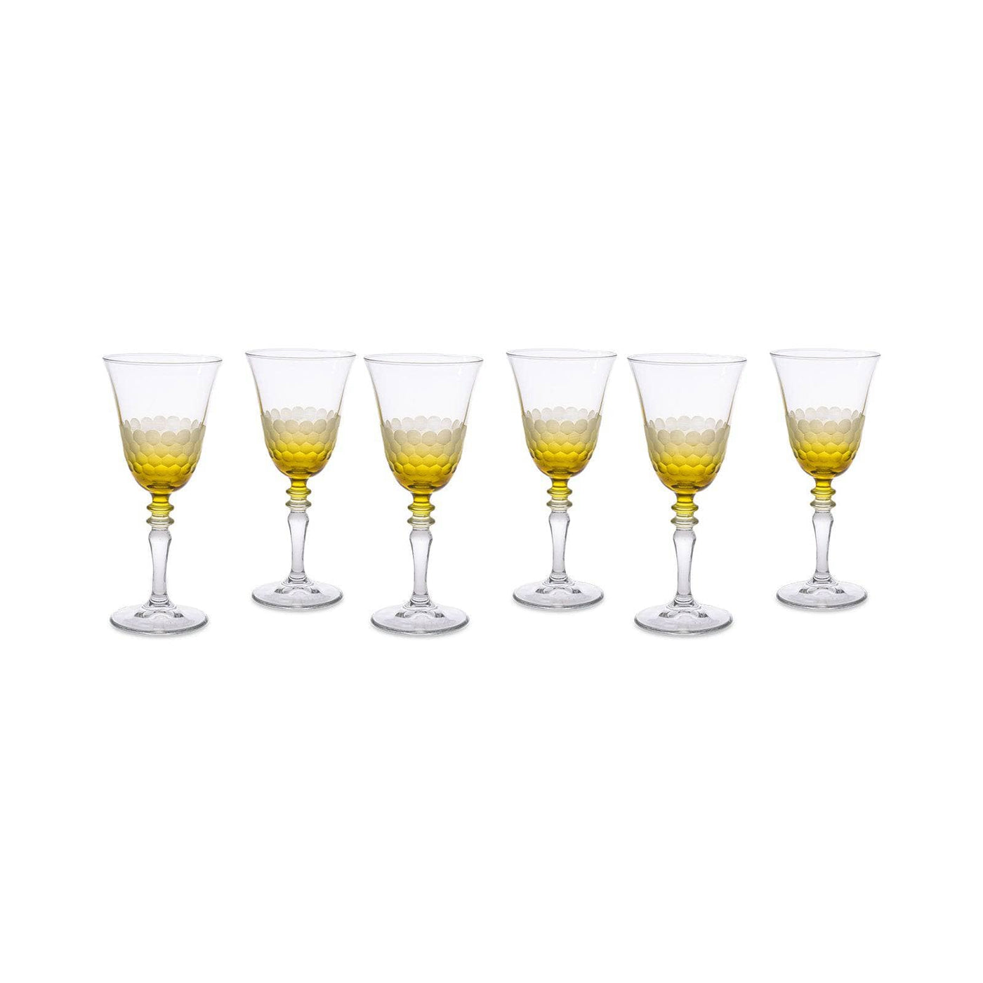 Bermondsey Set of 6 Wine Glasses, Mustard, 270 ml Glasses & Tumblers sazy.com