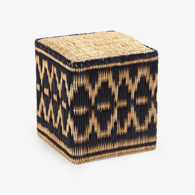 Beda Ikat Pouf, Blue 1