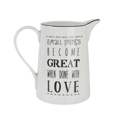 Be Happy Jug, White - Black, 1.38 L 1