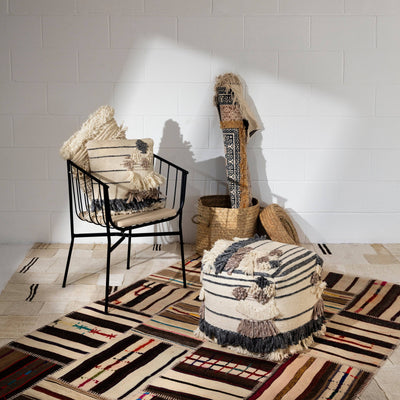 Sena Pouf, Ivory - Smoked 2