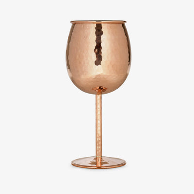 Penny Hammered Copper Wine Glass, 275 ml 1