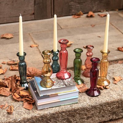 Lumiere Glass Candlestick, Yellow, 22 cm 2