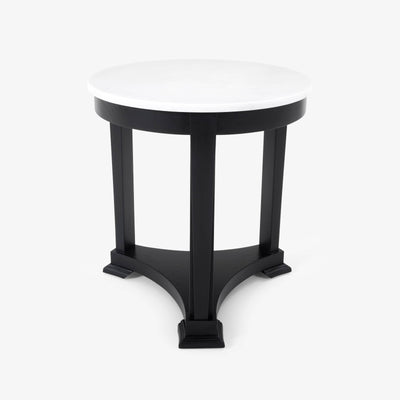 Dakota Marble Side Table, White - Black, 60x60 cm 1