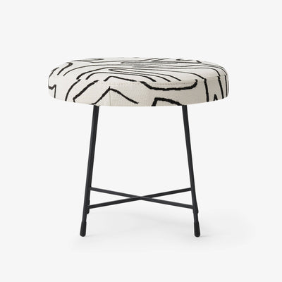 Feriatum Footstool, Black - White 1