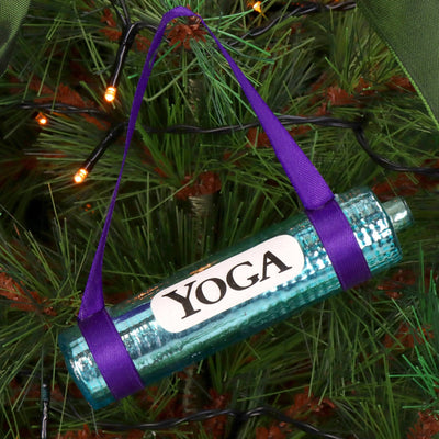 Yoga Matt Ornament, Set of 2, Blue 2