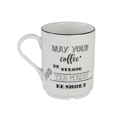 Be Happy Mug, Black - White, 345 ml 1