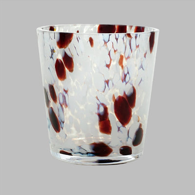 Brillante Hand-blown Vase, White - Brown, S 1