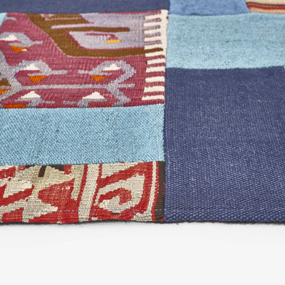 Atticus Vintage Patchwork Area Rug No. 5, Blue, 80x150 cm 2