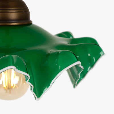 Glass Ceiling Lighting, Green - White, 28x55x56 cm 2