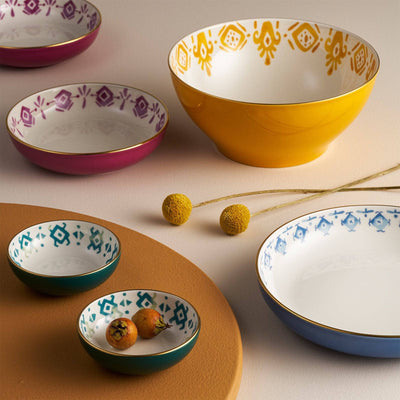 Ikat Set of 2 Bowls, Yellow, 22 cm 2
