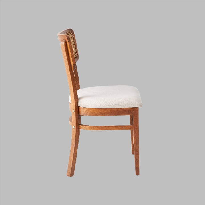 Amara Set of 4 Dining Chairs, Brown - Off-White Dining Chairs & Benches sazy.com