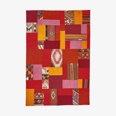 Atticus Vintage Patchwork Area Rug No. 2, Red, 120x180 cm Vintage Rugs sazy.com